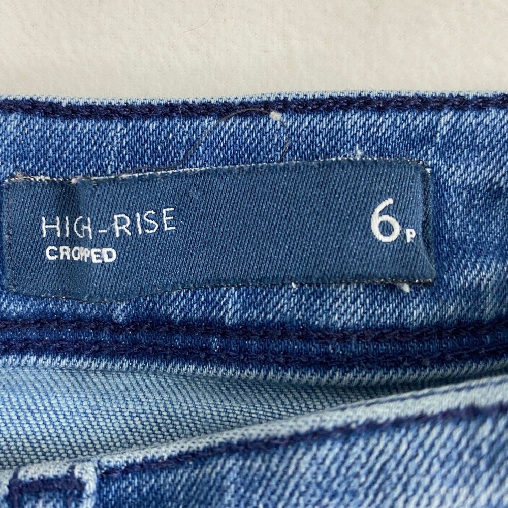J.Jill‎ Denim High Rise Cropped Jeans Womens 6P Blue Fringe Side Stripe Pockets - Picture 5 of 13